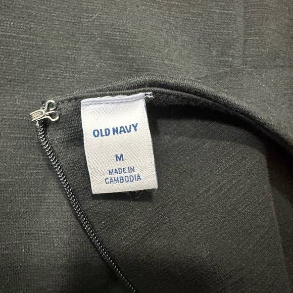 NWT Old Navy Womens Sun Dress Sz M Black Long Sleeve Round Neck Mini - Picture 5 of 9